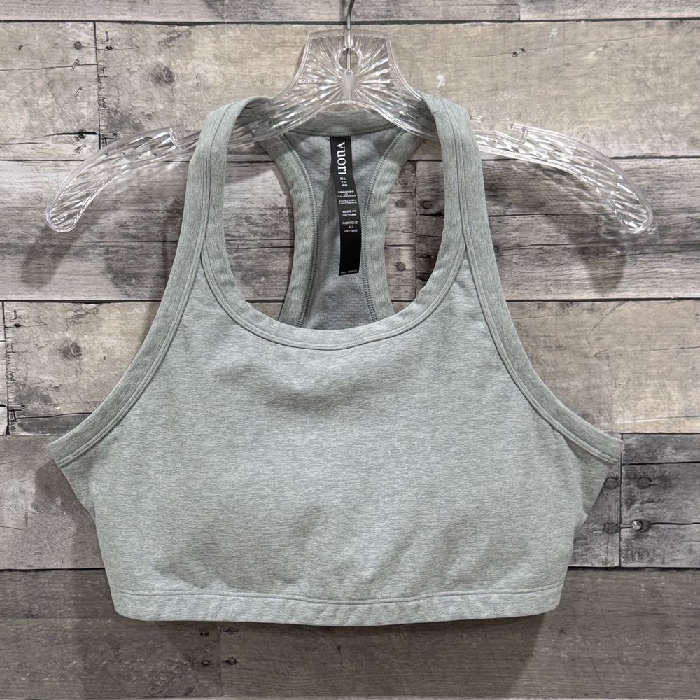VUORI Elevation Racer Bra in Blue Haze Heather - Sz - XL